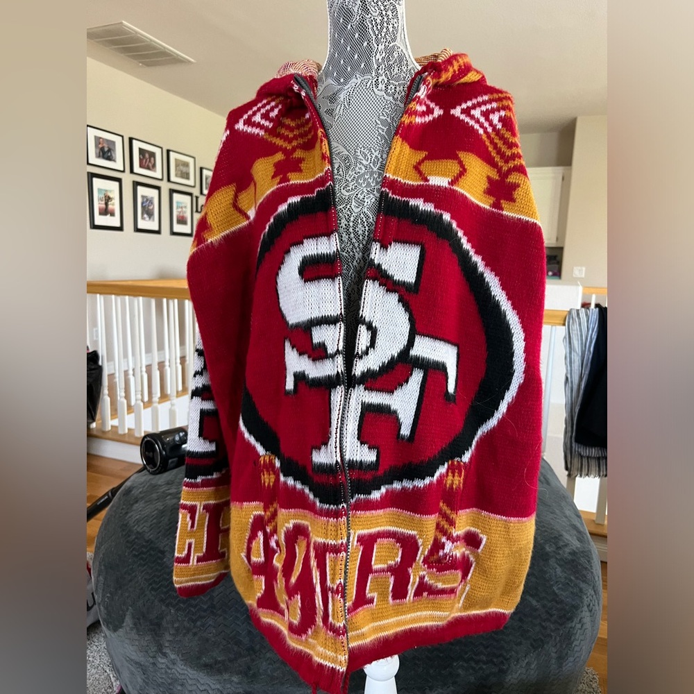 49ers zip up poncho. Unisex